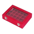 thumbnail image 4 of Small Velvet Jewelry Box Organizer 24, Exquisite Workmanship Removable Jewelry Organizer Box 24 Compartments With Locks For Household Red, 4 of 8