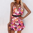 thumbnail image 1 of DPTALR Femmes Casual Imprimé V-Cou Sans Manches Robe de l'Écharpe, 1 of 3