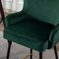 thumbnail image 7 of Dayalane 26" Velvet Bar Stools Set of 2, Modern Wingback Counter Height Stools with Gold Footrest for Kitchen Island, Dining Room, Home Bar, Green, 7 of 7