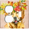 thumbnail image 4 of Metal Light Switch Plate Cover Cute Golden Retriever Leaf Crown DOG011, 4 of 13