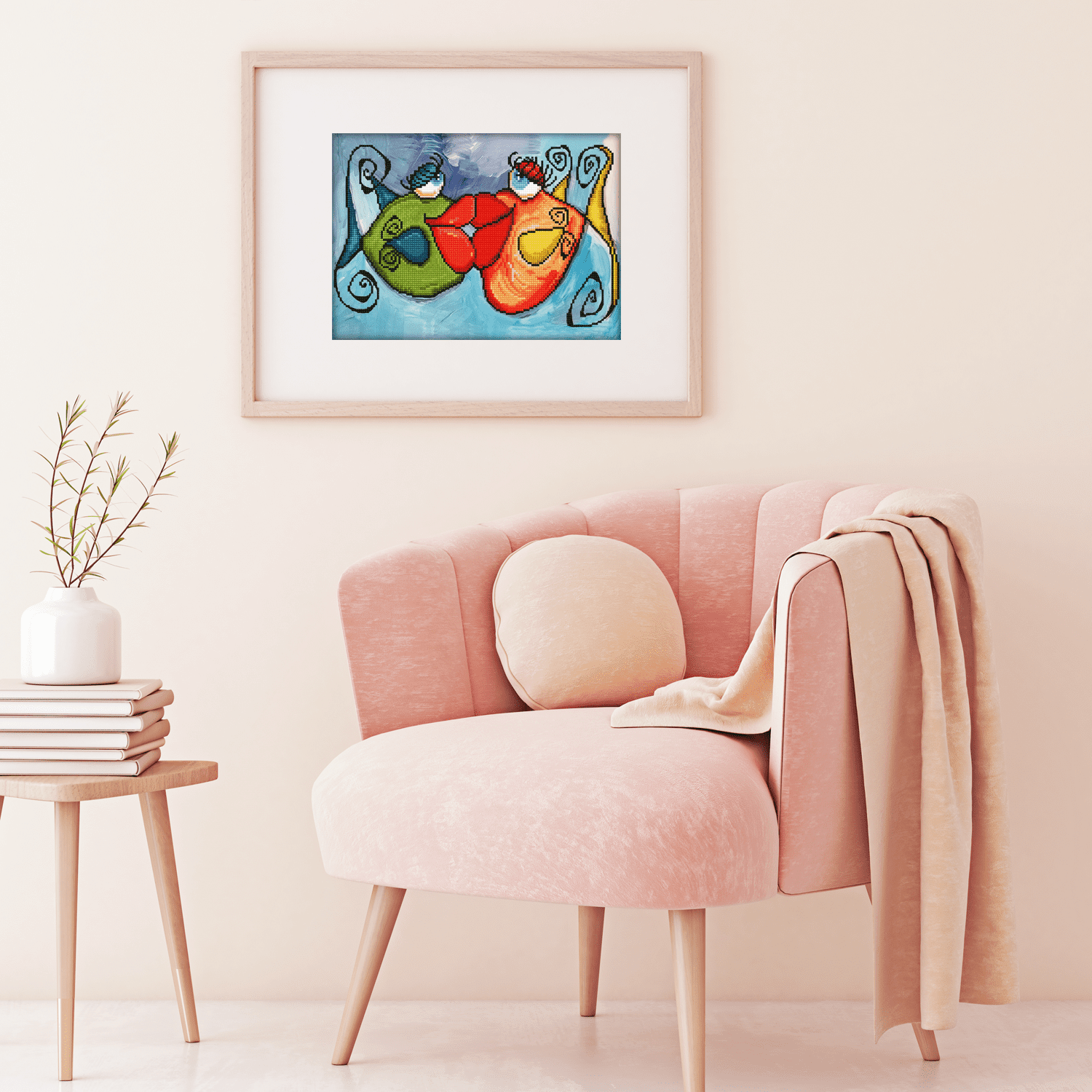Diamond Dotz Fishy Kissy Fish Diamond Painting Kits for Adults - Diamond Art Kits a Relaxing Creative Craft Kit with Dotz Gems  11.8"x16.5"