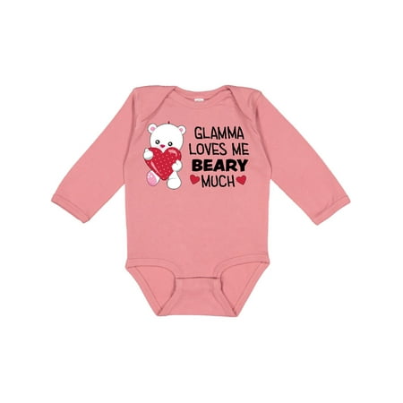 

Inktastic Glamma Loves Me Beary Much- cute bear Gift Baby Boy or Baby Girl Long Sleeve Bodysuit