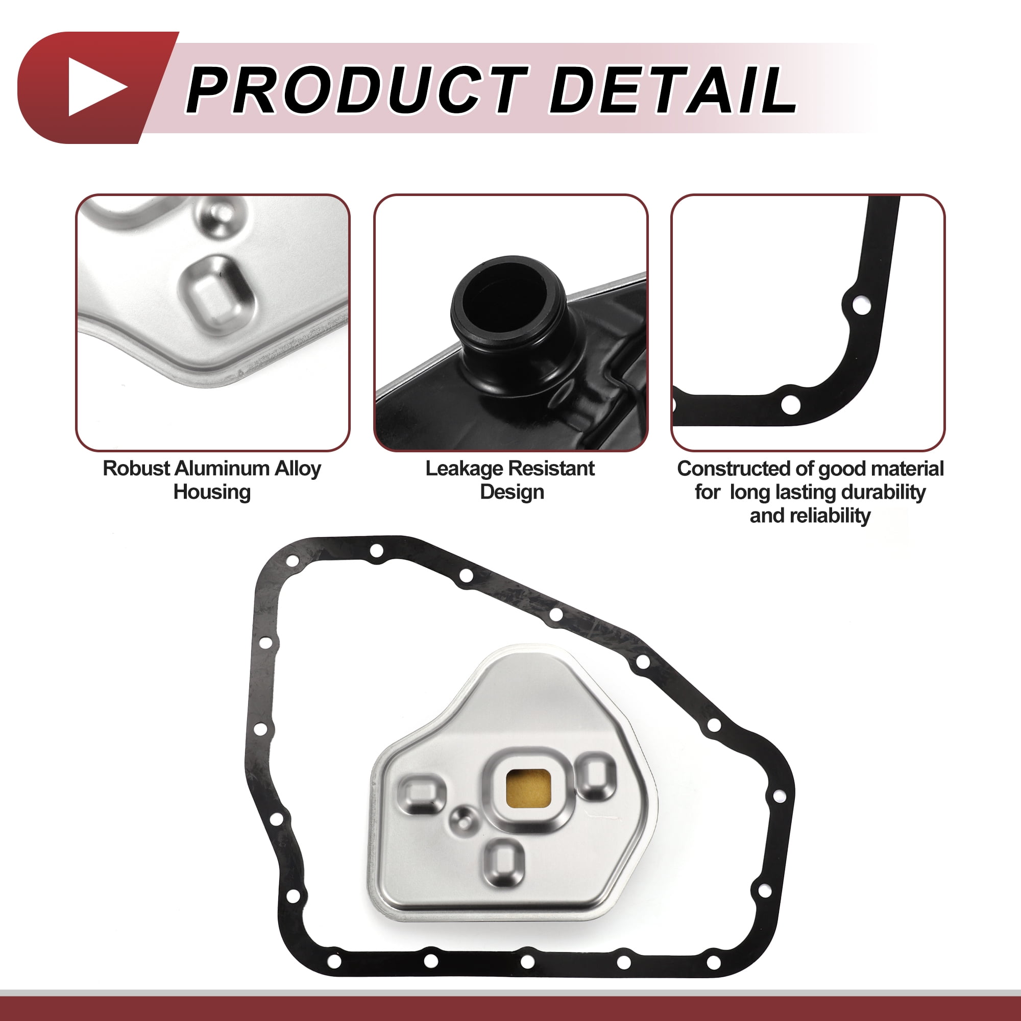 Unique Bargains 1Set Transmission Filter Gasket Kit for CHEVROLET AVEO 2018-2023 Engine Automatic Transmission Filter Kit Gasket Plastic, Metal, Filter paper