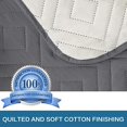 thumbnail image 3 of Reversible Chair Cover Furniture Protector Anti-Slip Couch Cover Water Resistant 2 Inch Wide Elastic Straps Chair Slipcover Pets Kids Fit Sitting Width Up to 21"(Chair, Grey/Beige), 3 of 7