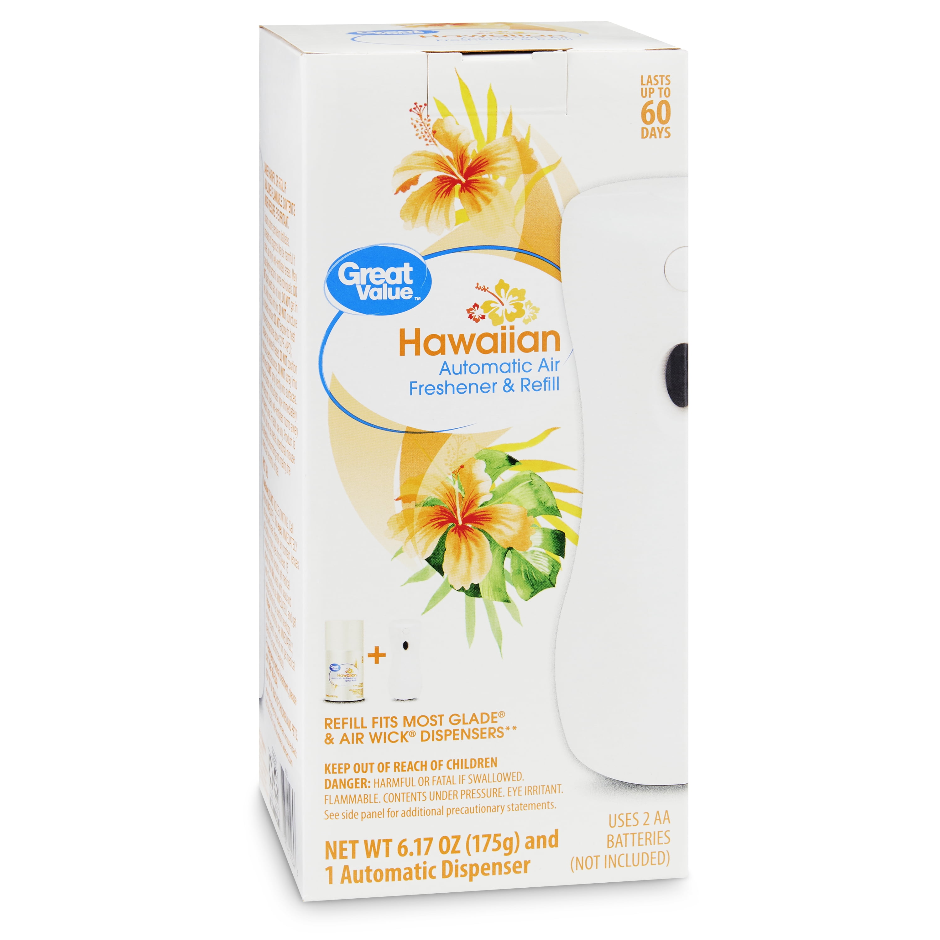 Great Value Automatic Air Freshener & Refill, Hawaiian, 6.17 Ounce