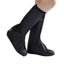 EXHUMKY 1 Pair High-top Shoe Covers Black Nylon for Men Waterproof Non-slip Outdoor Protection