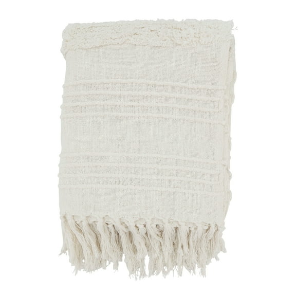 Saro Lifestyle Boho Chic Tufted Throw with Tassels