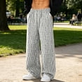 thumbnail image 2 of QQZ Wide Leg Palazzo Pants For Men, Elastic Drawstring Corduroy Casual Pants For Daily Walking Travel Weekend Wear, 2 of 9