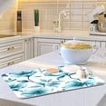 thumbnail image 5 of Blue-green Flowers and Leaves Dish Drying Mat Kitchen Counter Mat Draining Mat Kitchen Accessories Dish Rack Pad for Dishes, Utensils, Countertops, Sinks 16x18in, 5 of 6