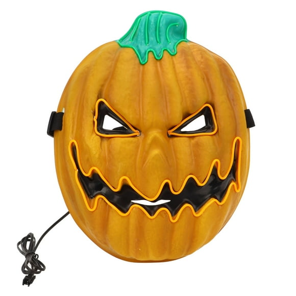 Cosplay , 3 Lighting Modes Odor Free PVC Plastic Elastic Band Cold Light Safe Low Temperature Halloween Pumpkin Lifelike Design Battery Powered Pumpkin Light Up For Parties