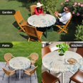 thumbnail image 4 of Blue Seahorse Coastal Round Tablecloth for 55-60 Inch Tables,Fitted Table Cover with Elastic Edge,Summer Beach Nautical Ocean Coral Vintage Waterproof Outdoor Table Cloth Protector for Patio Dinner, 4 of 9