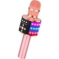 thumbnail image 1 of BONAOK Micrófono de karaoke inalámbrico Bluetooth con luces LED, micrófono portátil 4 en 1 con altavoz, reproductor de karaoke para cantar, fiesta en casa, regalo de cumpleaños para niños, adultos y n, 1 of 4