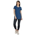 thumbnail image 4 of Inkmeso Womens Short Sleeve Button Tunic Top Cotton Tee Long Length Tshirt For Leggings, 4 of 8