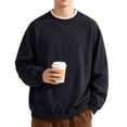 thumbnail image 5 of Men's Crew Neck Pullover Sweatshirt, Loose Fit Long Sleeve Casual Street Hip Hop Top for Spring Fall Daily Outfits, 5 of 5