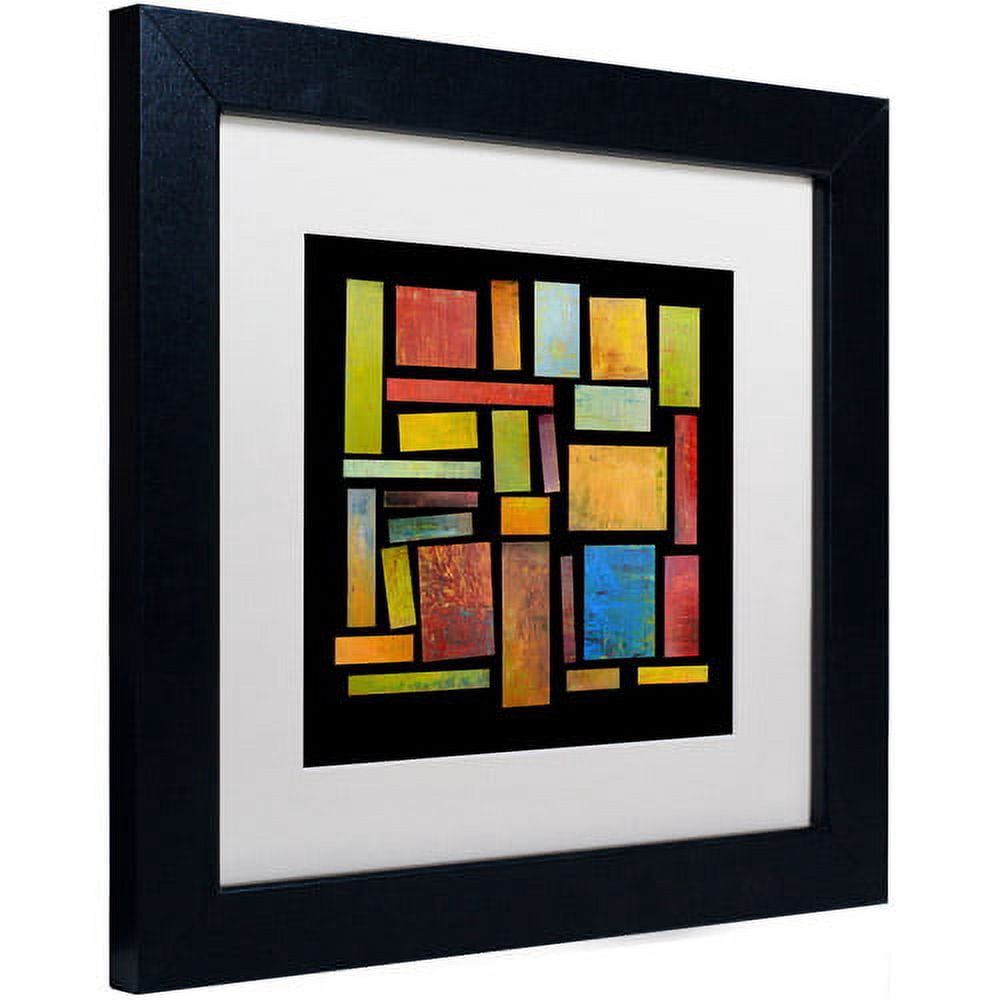 Trademark Fine Art "Building Blocks Three" Canvas Art by Michelle Calkins, White Matte, Black Frame