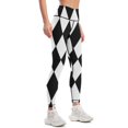 thumbnail image 2 of LARGE BLACK AND WHITE HARLEQUIN- DIAMOND- ARGYLEPATTERN DESIGNED FOR HOME DECOR AND CLOING Leggings Golf wear Womens Leggings, 2 of 6
