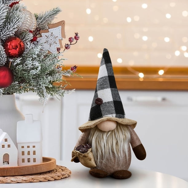 Hot6sl Ofertas de La Semana Adorno Enano de Muñeca Sin Rostro de Café para Decoración Del Hogar