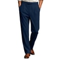 thumbnail image 5 of Mens Dress Pants with Pockets, Elastic Waist Casual Business Pants,Regular Fit Straight Leg Work Pants, Pleated Front Slacks Pant L, 5 of 7