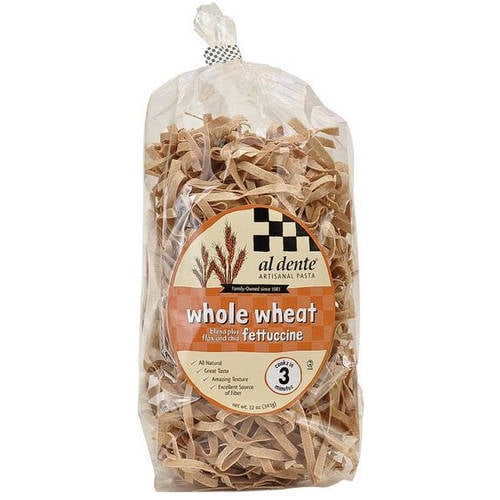 Al Dente Whole Wheat Fettuccine Noodles, 12 oz (Pack of 6)