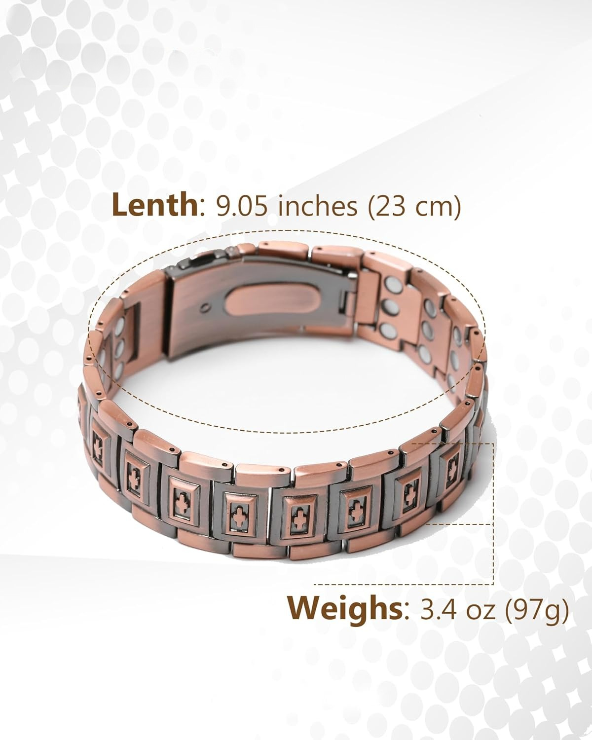 Wollet 3X Copper Magnetic Bracelet for Men photo 3