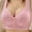 Pink, variant on Beige Push Up Bras for Women Lace Frongt Button Shaping Cup Adjustable Shoulder Strap Large Size Bra