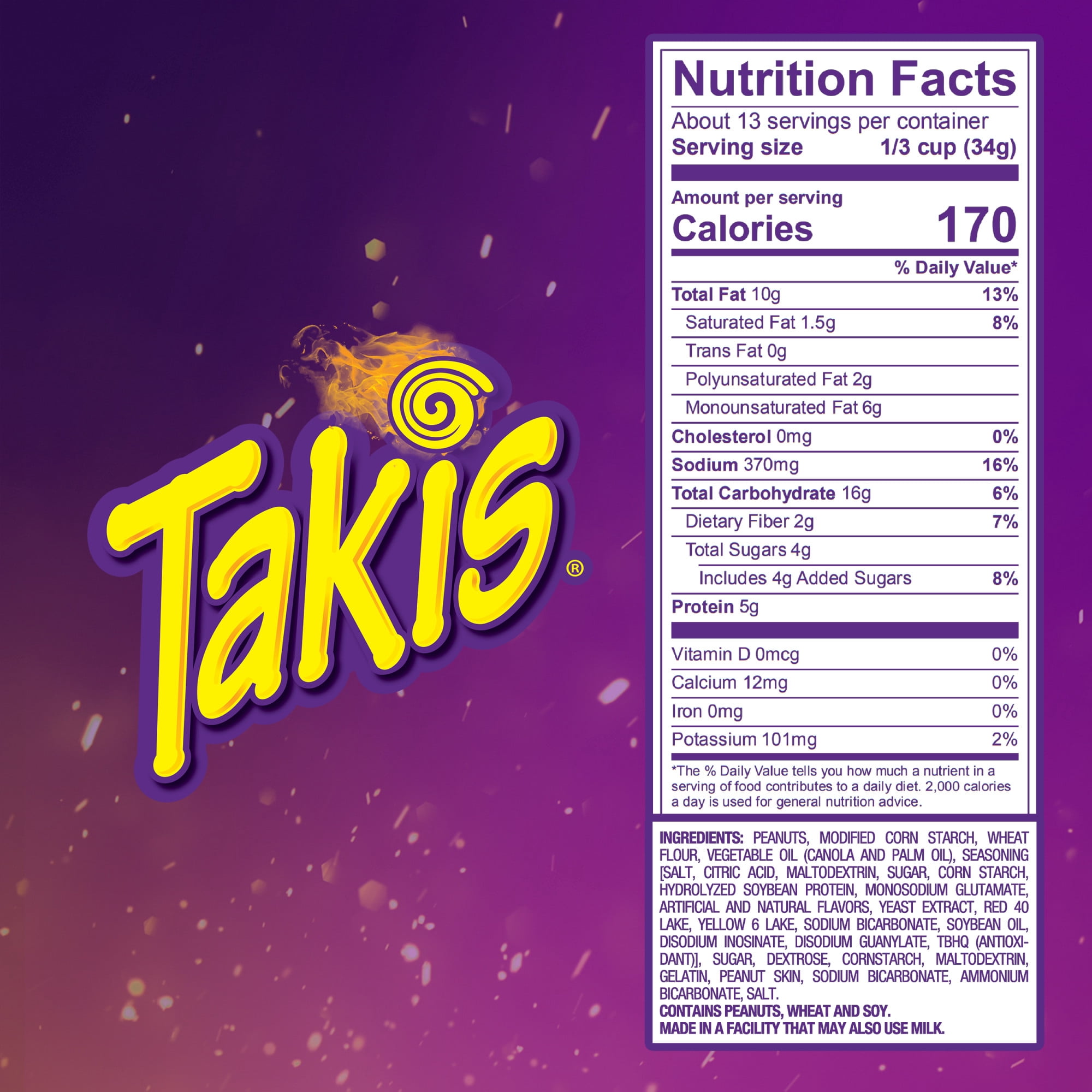 (2 pack) Takis Fuego Hot Nuts 15.02 oz Sharing Size Resealable Bag, Hot Chili Pepper & Lime Double-Crunch Peanuts