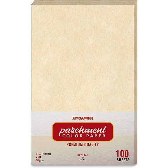 Natural 11 x 17" Size Stationery Parchment Colored Regular Papers, Big Ledger Color Paper | 1 Ream of 100 Sheets