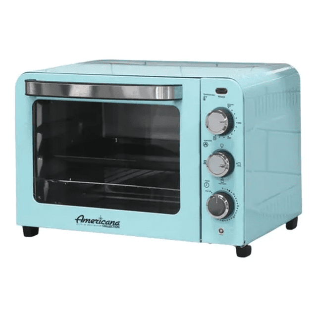 Horno Tostador Retro Elite Gourmet Color Azul Menta
