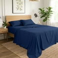 thumbnail image 6 of Ivy Union Microfiber Sheet Set - 3-Pieces - Breathable - Deep Pocket, Twin, Dark Blue, 6 of 10