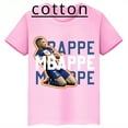 thumbnail image 2 of Camiseta de algodón rosa de verano de manga corta con estampado de Mbappé para niños, ropa informal para niños y niñas, camisetas deportivas, 2 of 4