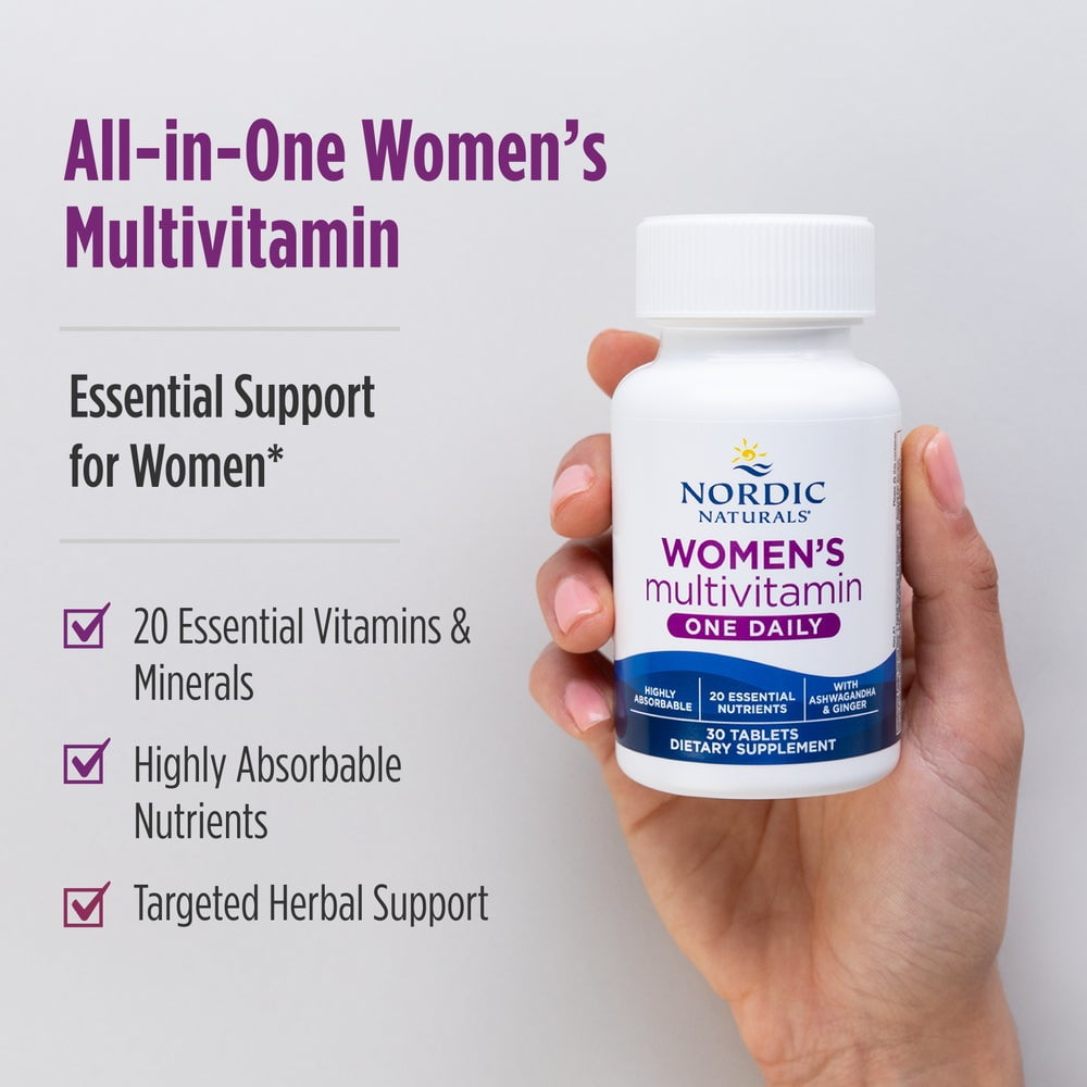 Nordic Naturals Women's One Daily Multivitamin, Unflavored - 30 Tablets