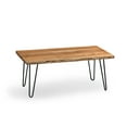 thumbnail image 3 of Alaterre Furniture Hairpin Natural Live Edge 48" Wood with Metal Large Coffee Table, Natural, 3 of 9