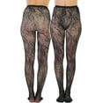 thumbnail image 2 of ToBeInStyle Women's Garden Rose Lace Net Tights - Black - One Size, 2 of 7