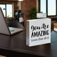 thumbnail image 6 of Zomyto 5x5 Inch Farmhouse You Are Amazing Wooden Box Sign Fitness Wood Block Tabletop Sign Home Gym, Uplifting Gift, 6 of 8