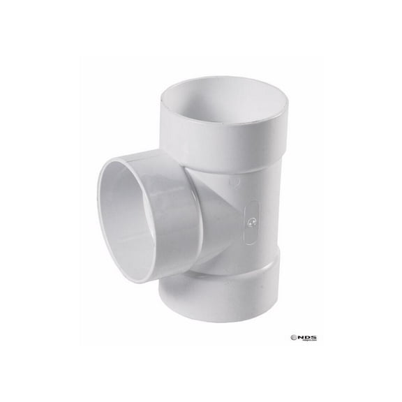 NDS 4P01 Straight Tee Schedule 35 4" Hub each X 4" D Hub PVC