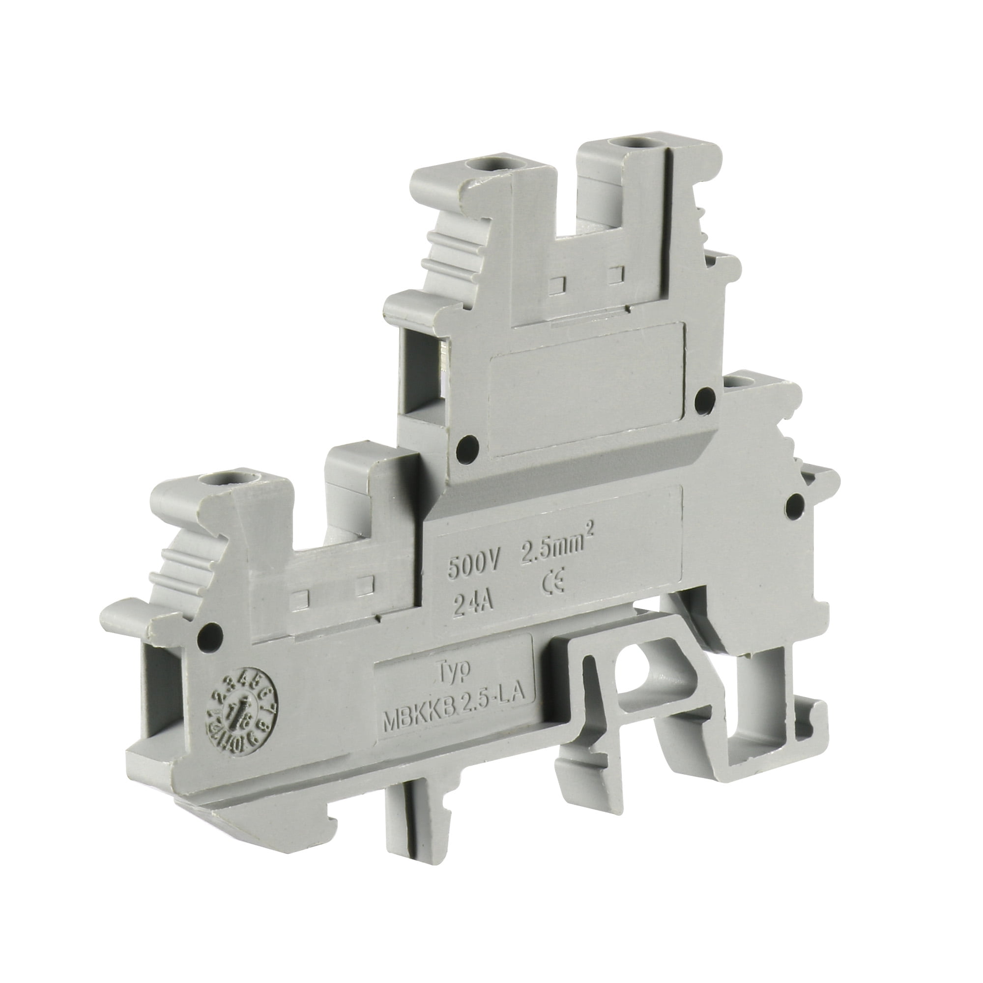 Aexit 5 Pcs MBKKB2.5 Bornier à Niveau Double Sur Rail DIN 24 Bornier Double Niveau Rail DIN