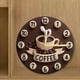thumbnail image 5 of Reloj de pared con forma de taza de café, colección creativa de casa de campo en 2D, fabricado en madera tranquila, para 30 cm, 5 of 9