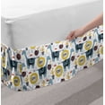 thumbnail image 2 of Lion Bed Skirt, Giraffes Animals Pattern with Cactus and Coconut Motifs Strokes Doodle Style, Elastic Bedskirt Dust Ruffle Wrap Around for Bedding Decor, 4 Sizes, Multicolor, by Ambesonne, 2 of 2