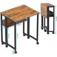 thumbnail image 3 of Folding Desk Small Rolling Desk with Storage Shelf, 31.5 inch Foldable Computer Desk with Wheels for Small Space, Easy Assembly,Walnut, 3 of 16