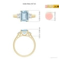 thumbnail image 6 of ANGARA Natural Three Stone 2 ct Aquamarine and Diamond Engagement Ring in 14K Yellow Gold for Women (Size-9x7mm) | March Birthstone, Anniversary, Jewelry Gift for Women | Natural Aquamarine Ring, 6 of 11