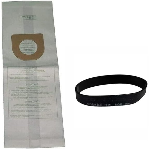 Replacement Part For Hoover Vacuum Cleaner 3 Paper Bags with 1 Flat Belt U5212900, U5211930, U5213930, U5214930, U5253980, U5254900