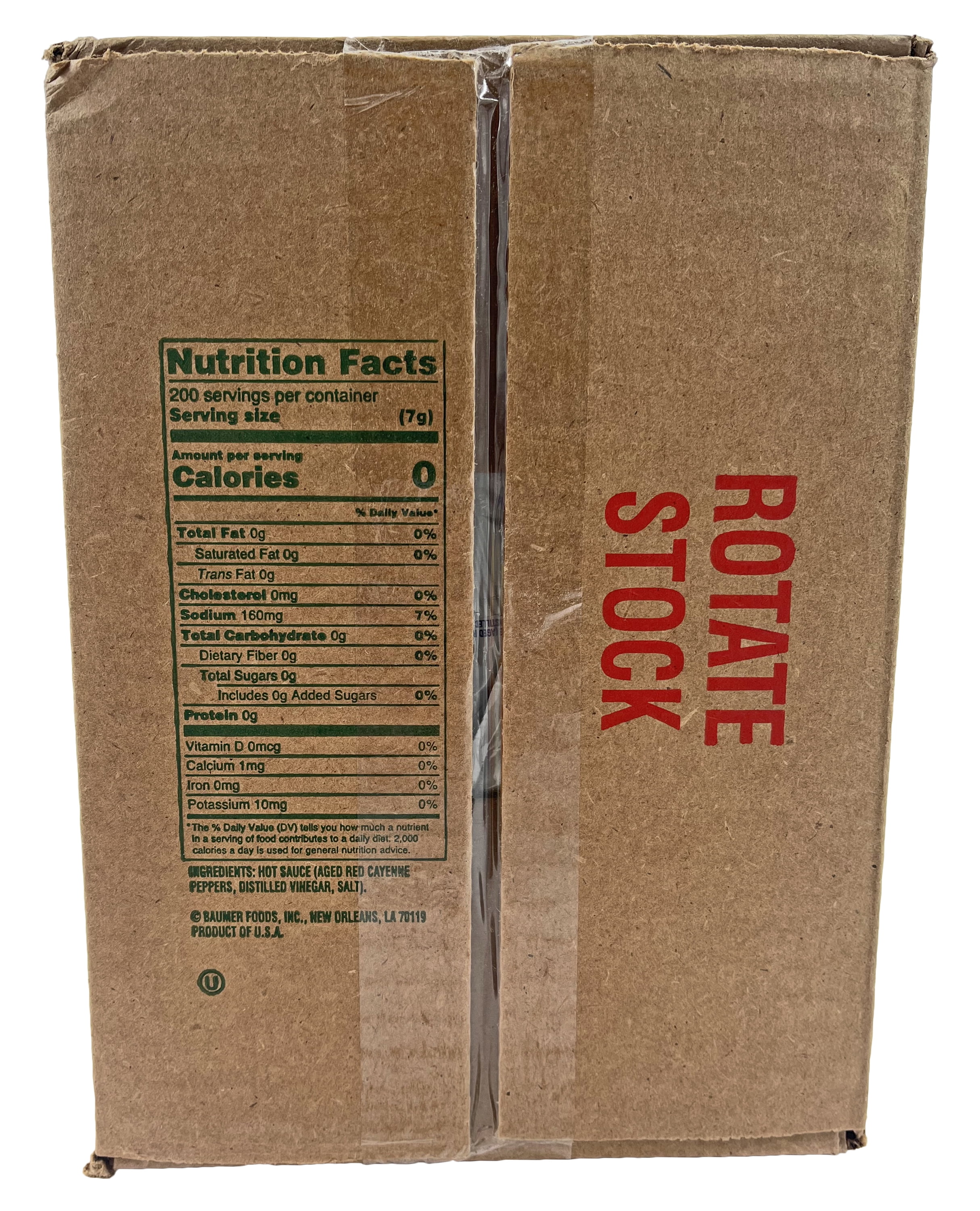 Crystal Louisiana Pure Portion Pack Hot Sauce Single Serve, 7 g - Case of 200