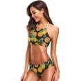 thumbnail image 3 of Dreamtimes Orange Fruits Flowers Leaves Swimsuits Padded Bikini Sets Sexy Swimwear for Women, Medium, 3 of 7