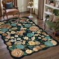 thumbnail image 2 of BERTHMEER 3'x5' Area Rugs for Living Room Bedroom Playroom Rugs Non Slip Washable Floral Black Vintage Carpets Oriental Flower Office Dorm Dining Room Traditional Throw Rugs, Multicolor, 2 of 5