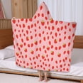 thumbnail image 5 of Red Strawberry Plants Fruit Pink Pattern Hooded Bath Towel，60"x35" for Ages 3 To 12 Kids, Quick Dry Lightweight Soft Microfiber Hood Beach Towel Cover Up for Kids, 5 of 7