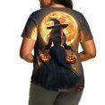 thumbnail image 3 of Witch Hat Cute Graphic T-Shirt for Women Crew Neck Short Sleeve Casual Tops Fall Tees Multicolor M, 3 of 5