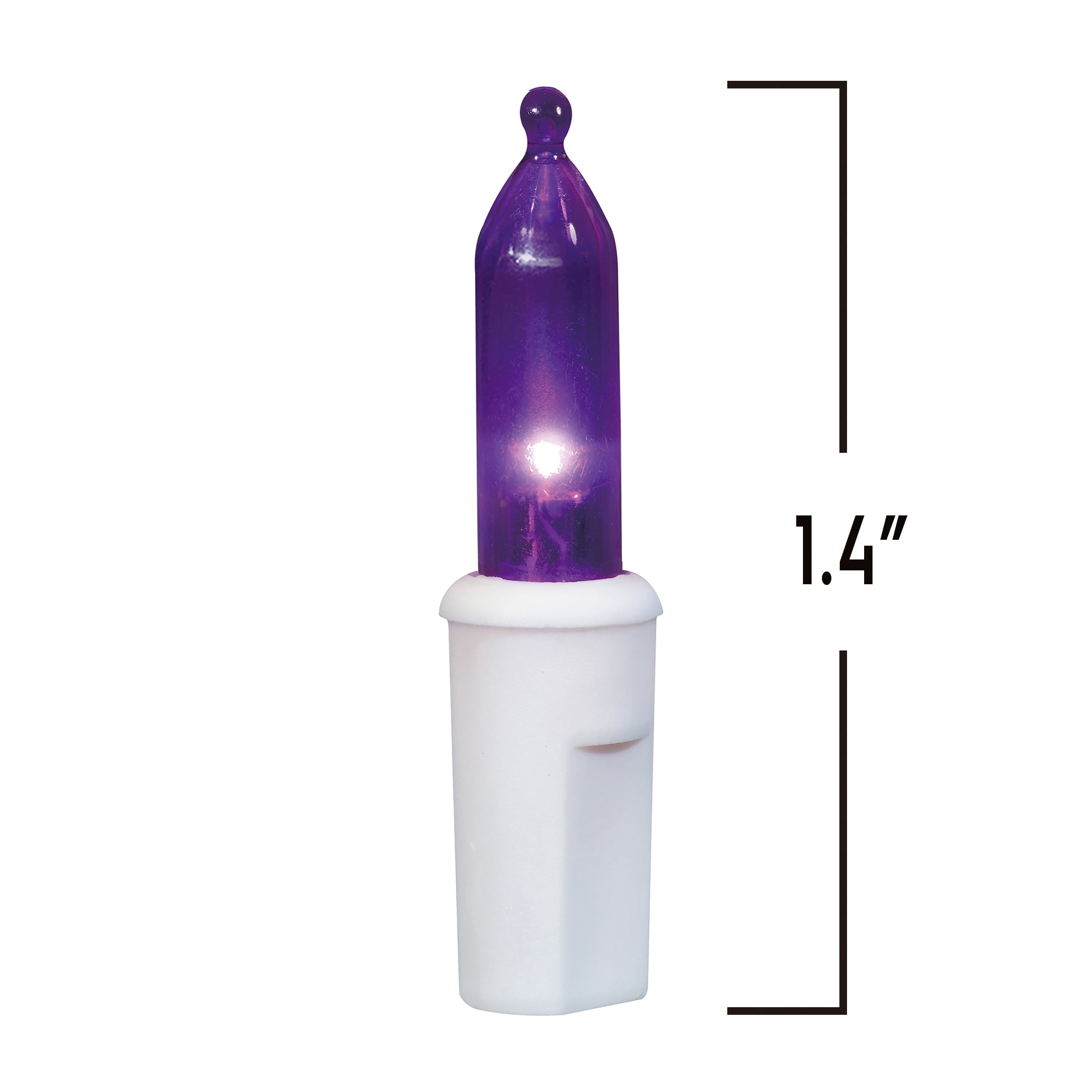 Indoor/Outdoor 100-Count LED Mini Christmas String Lights, Purple, White Wire, 19.5', by Holiday Time