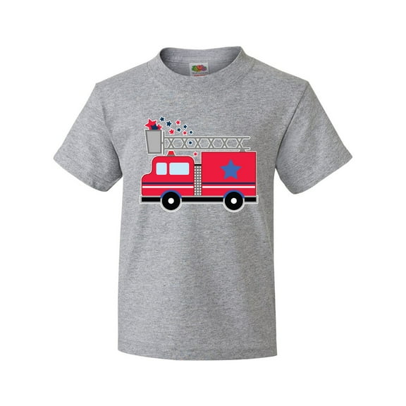 Inktastic 4th of July Firetruck with Red and Blue Stars Youth T-Shirt