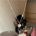 thumbnail image 3 of s925 sterling silver sun flower necklace for women cross-border hot selling niche high-end sense star pendant collarbone chain versatile necklace ornament decoration, 3 of 5