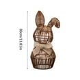 thumbnail image 3 of Rattan Easter Bunny Basket, Fabric Bow, Handmade Brown Bunny Decor For Spring & Easter, Natural Vine Rabbit Decoration For Home, Tabletop, Garden & More, 3 of 6